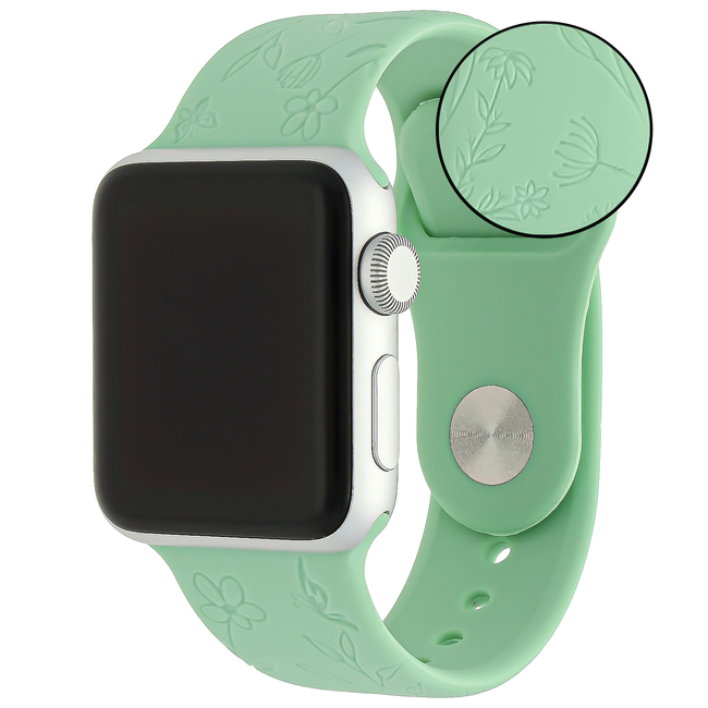 Apple watch print sport band - flower green