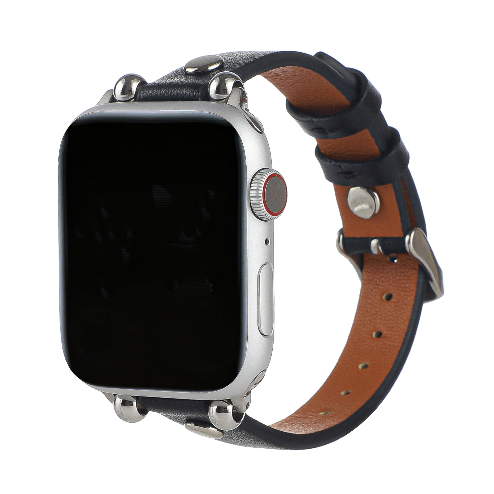 Apple Watch Leren Slim Bandje - Zwart - Geschikt voor 42mm/44mm/45mm/49mm