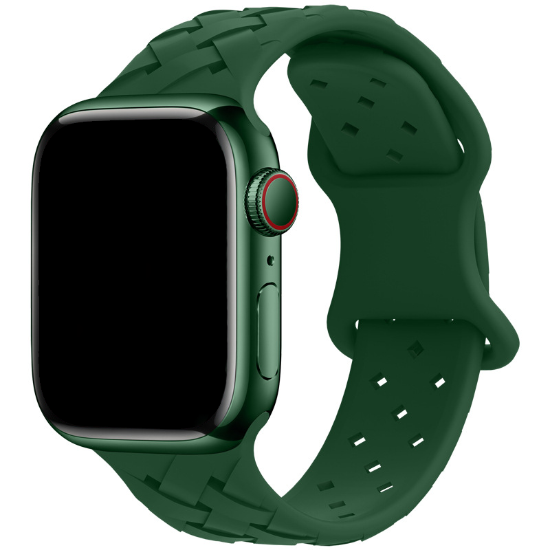 Apple Watch Gevlochten Sport Bandje - Groen - Geschikt voor 42mm/44mm/45mm/49mm