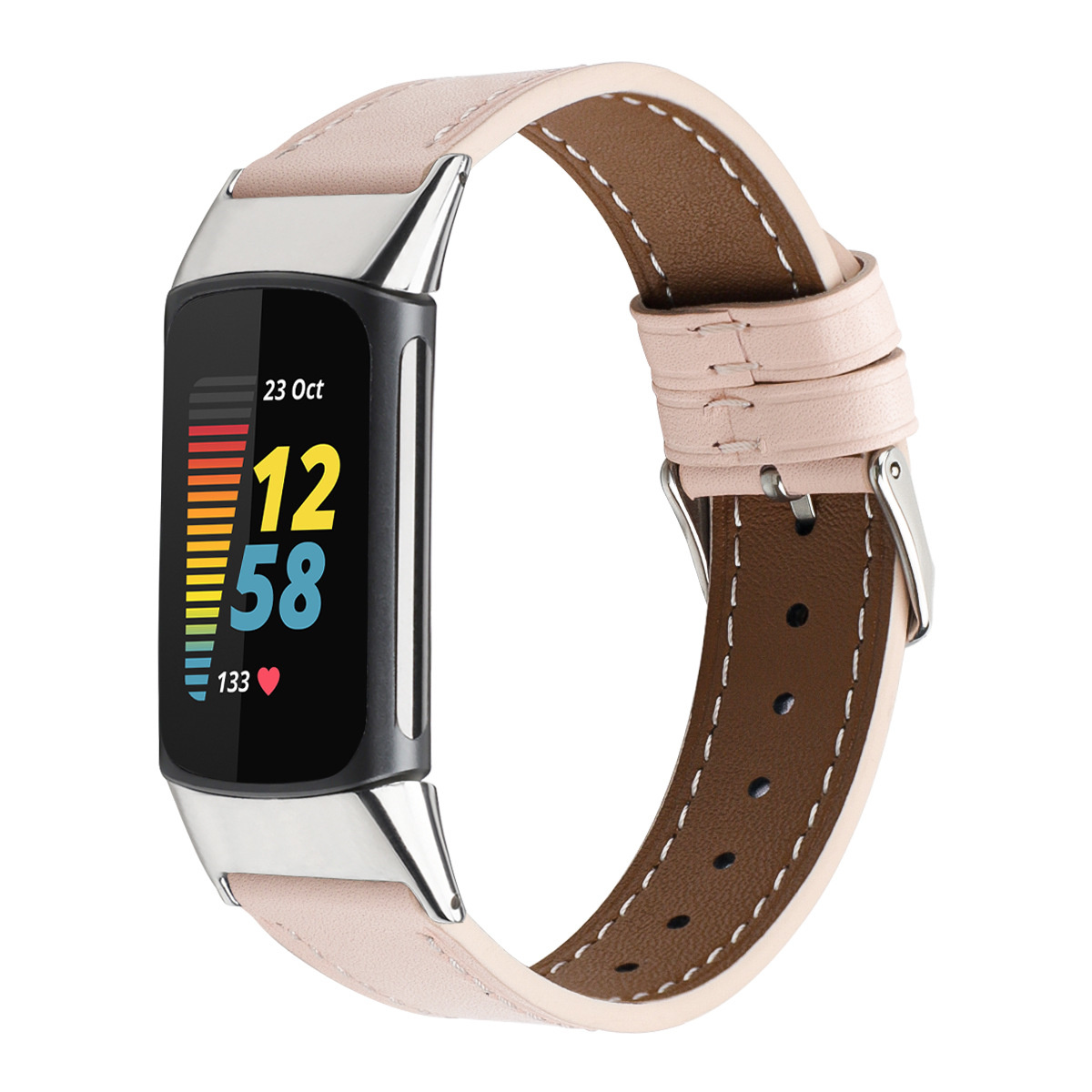 Fitbit Charge 5 Leren Bandje - Roze