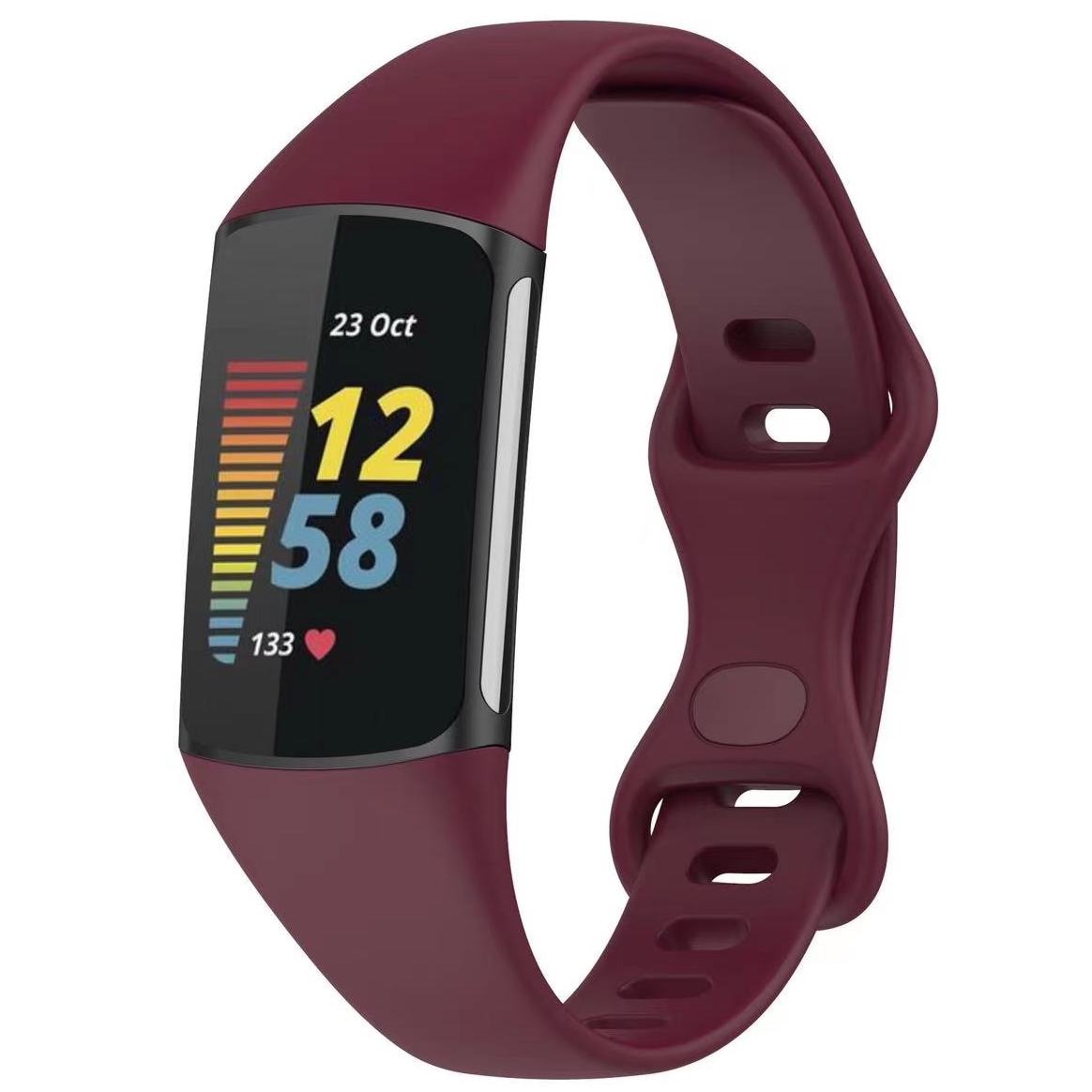 Fitbit Charge 5 Sport Bandje - Wijnrood