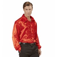 Widmann Rouchen Shirt Rood Satijn