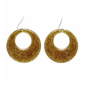 Gouden Glitter Oorbellen