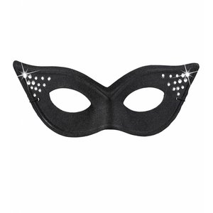 Oogmasker Kat Glamour Met Strass Zwart