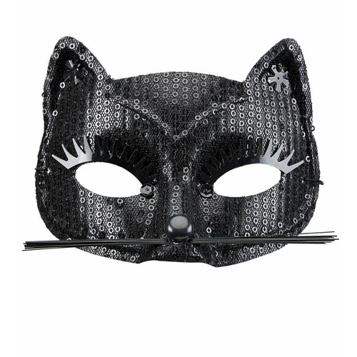 Widmann Oogmasker Kat Met Zwarte Pareltjes