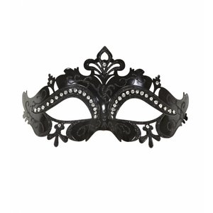 Oogmasker Venetie Met Stenen Zwart