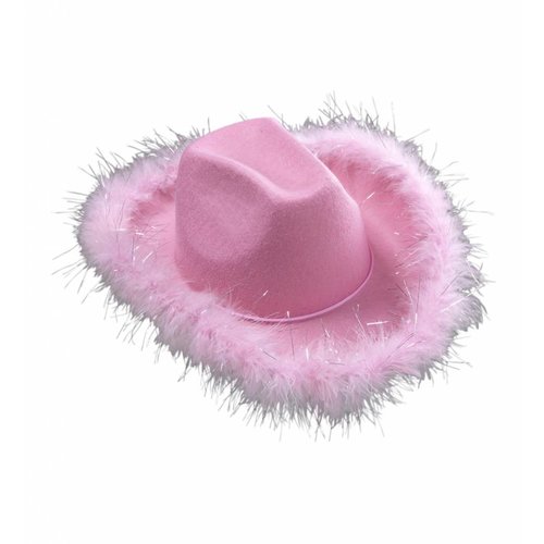 Widmann Cowboyhoed Lurex Zacht Roze Met Marabou