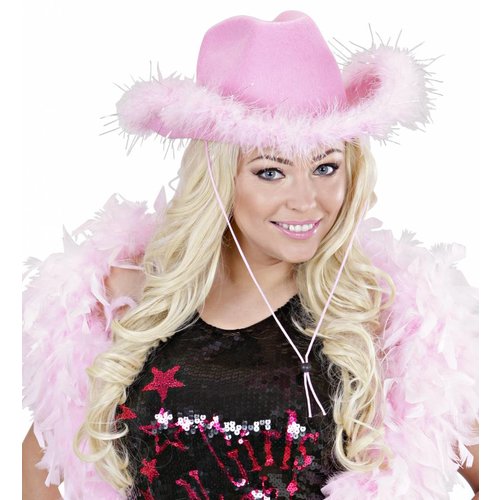 Widmann Cowboyhoed Lurex Zacht Roze Met Marabou