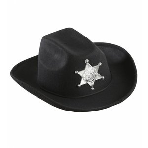 Cowboyhoed Zwart Met Sheriff Ster Kind