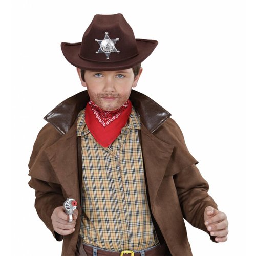 Widmann Cowboyhoed Bruin Met Sheriff Ster Kind