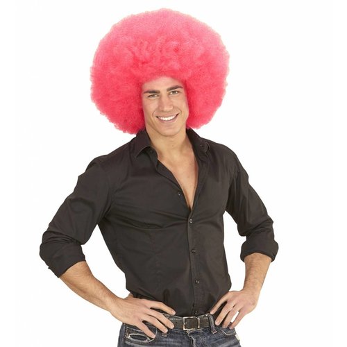 Widmann Pruik Afro Extra Groot Roze