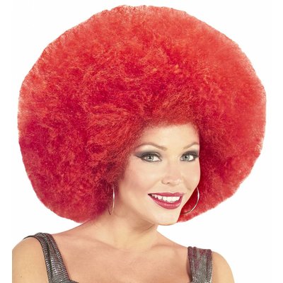 Pruik Afro Extra Groot Rood