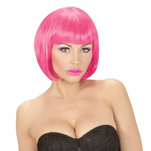 Pruik Valentina Neon Roze