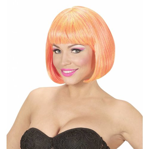 Pruik Valentina Neon Roze/Geel Mix