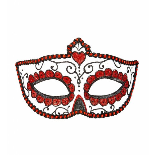 Widmann Oogmasker Dia De Los Muertos Zwart & Rood