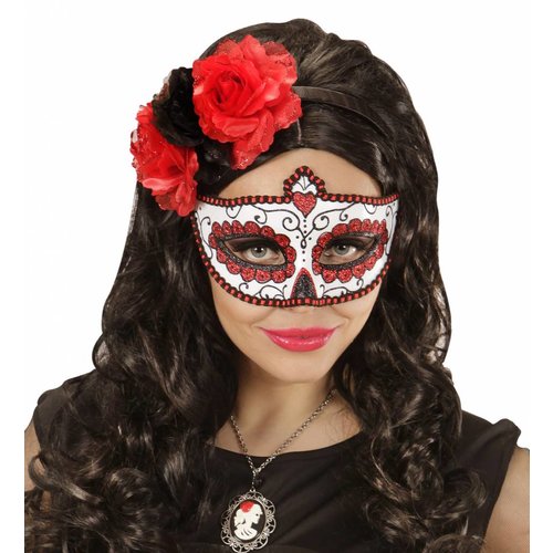 Widmann Oogmasker Dia De Los Muertos Zwart & Rood