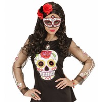 Widmann Oogmasker Dia De Los Muertos Zwart & Rood