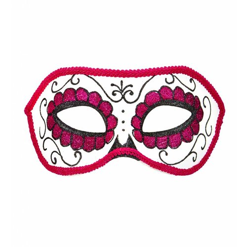 Widmann Oogmasker Dia De Los Muertos Zwart & Roze