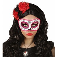 Widmann Oogmasker Dia De Los Muertos Zwart & Roze