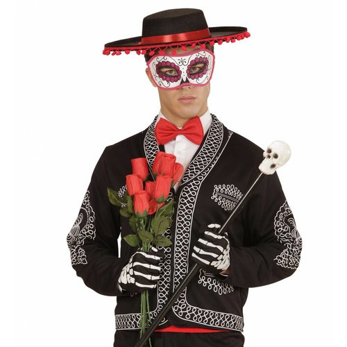 Widmann Oogmasker Dia De Los Muertos Zwart & Roze