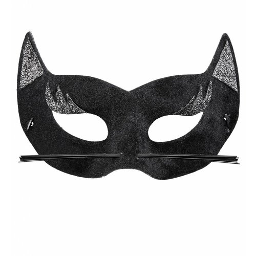 Widmann Oogmasker Fluweel Zwarte Panter Met Glitters