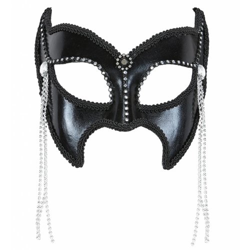 Oogmasker S&M Fashion Met Strass En Stenen Zwart