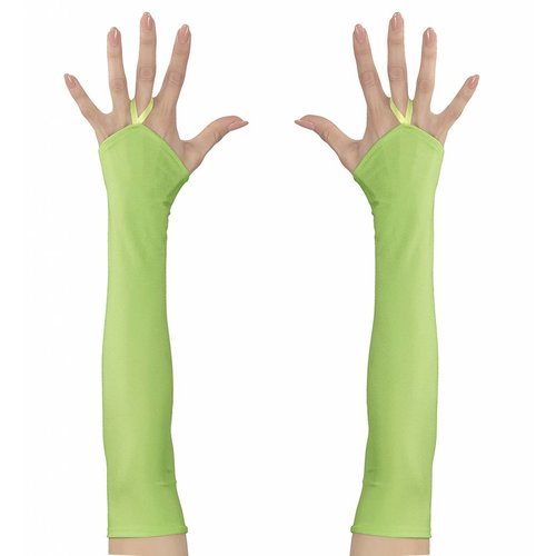 Widmann Vingerloze Handschoenen Satijn Neon Groen