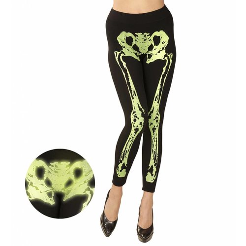 Widmann Leggings Skelet  Neon Groen