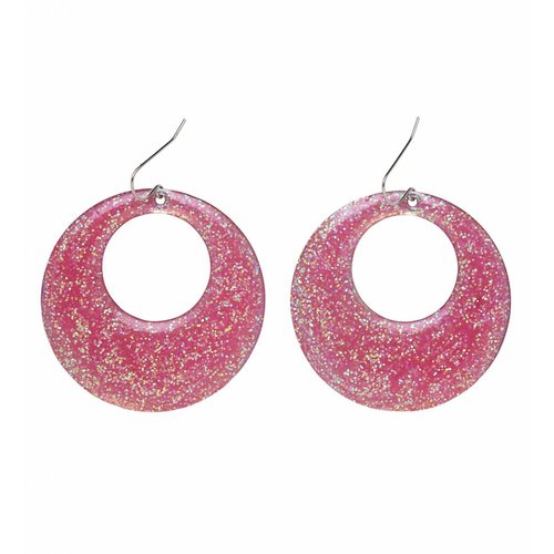 Widmann roze Glitter Oorbellen