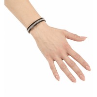 Widmann Armband Zwart Leer Met Nagels