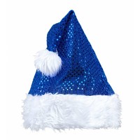 Widmann Kerstmanmuts Glitter Blauw