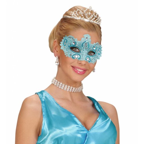 Widmann Oogmasker Adelijk Azuur Met Glitters En Stenen