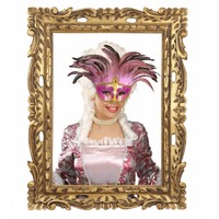 Widmann Masker Countess Met Glitters En Veren roze