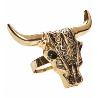 Gouden Buffalo Schedelring