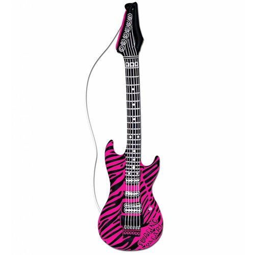 Opblaasbare Gitaar Zebra Roze 105Cm