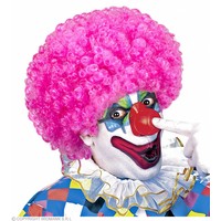 Clownpruik Krullen Roze