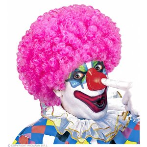 Clownpruik Krullen Roze