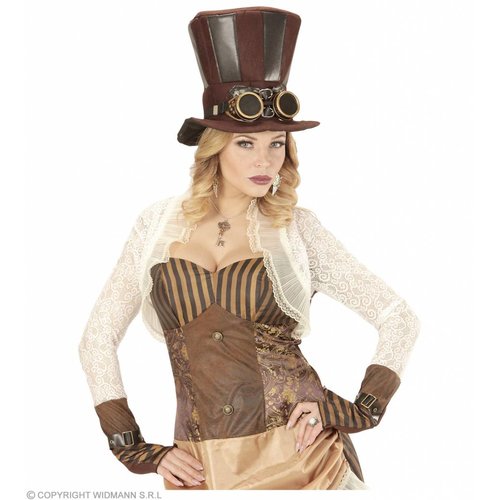 Hoge Hoed Steampunk Met Stofbril