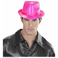 Widmann Fedora Pailletten Neon Roze