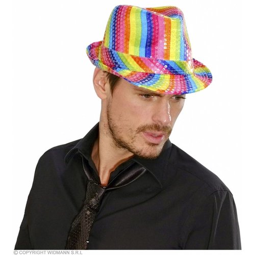 Widmann Pailletten Fedora Regenboog