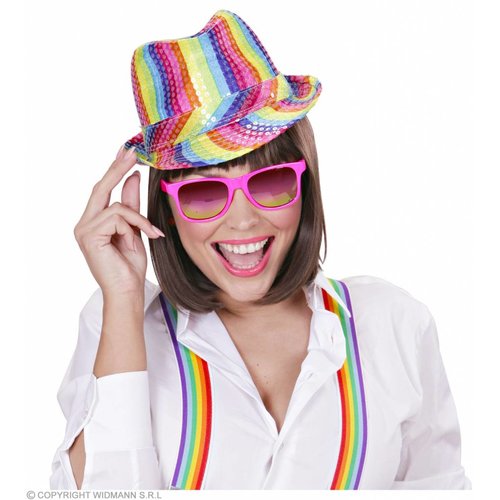 Widmann Pailletten Fedora Regenboog