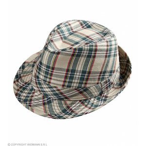 Fedora Grijs Met Tartan Print