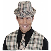 Widmann Fedora Grijs Met Tartan Print