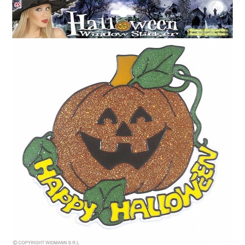 Raamstickers Happy Halloween Pompoen 25Cm