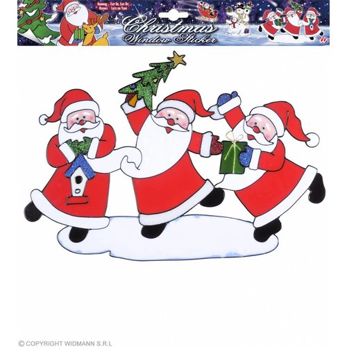 Horizontale Kerstman Stickers 40Cm