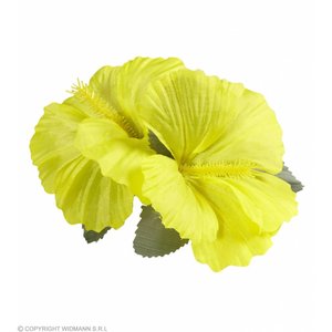 Haarclip Met 2X Hibiscus Geel