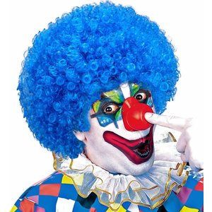 Clownpruik Krullen Licht Blauw