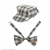 Tartan Hoedje Beige Met Strik