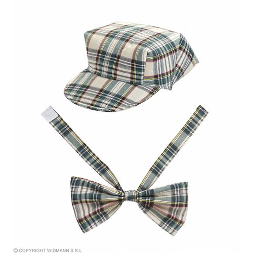 Tartan Hoedje Beige Met Strik