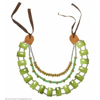 Tribal Ketting Met Groene Stenen